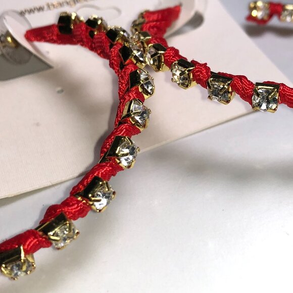 Amrita Red & Gold Crystal Hoop Earrings - Picture 3 of 5